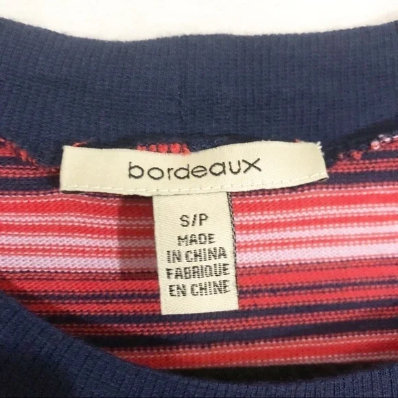 💕2 for $20 Bordeaux Anthropologie Striped Top - Picture 8 of 9